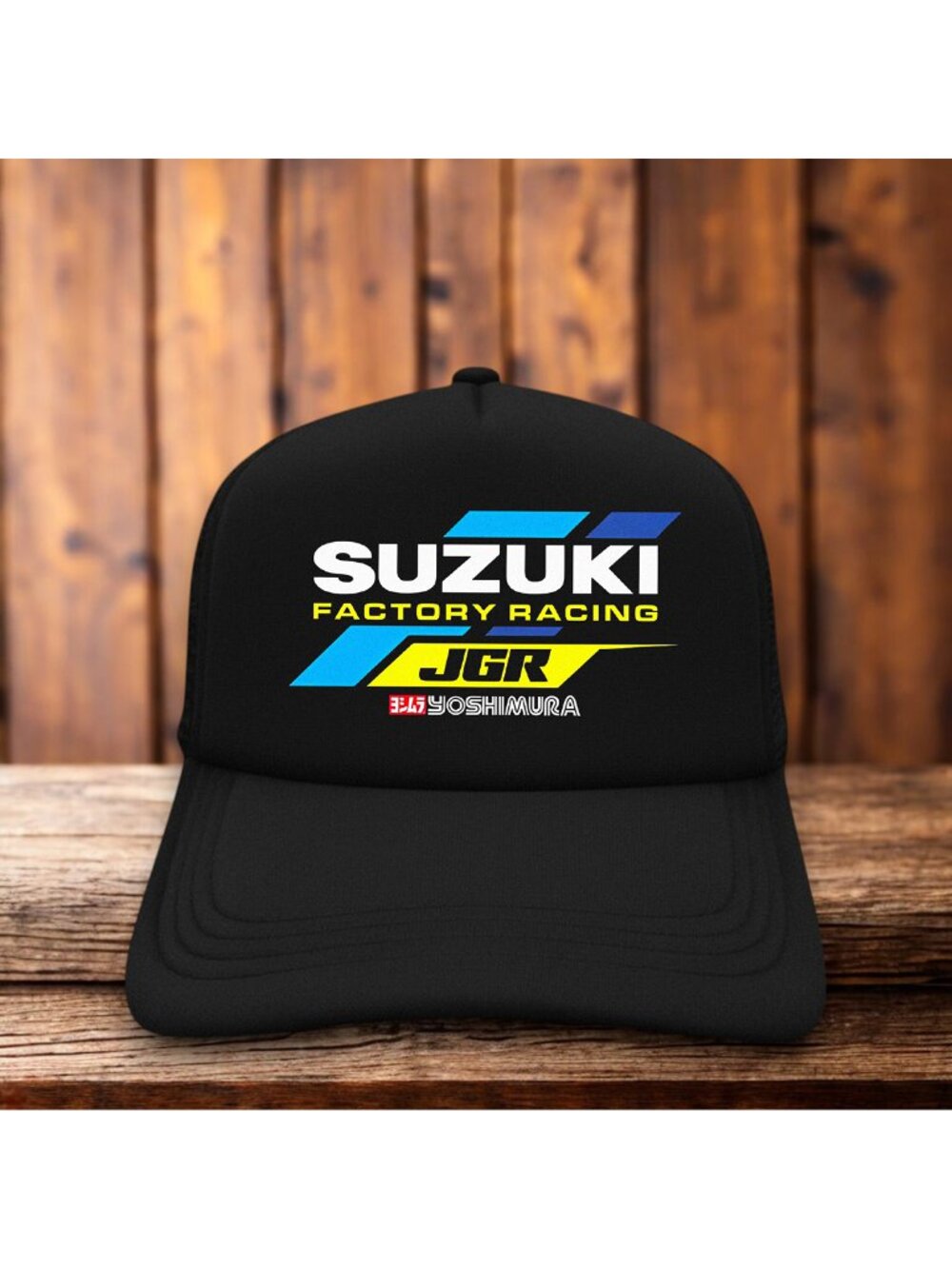 Suzuki Factory Racing JGR Mens Trucker Hat Black Yoshimura Japanese Motorsport